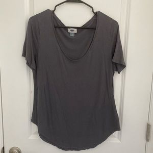 Basic Gray Scoop Neck Tee
